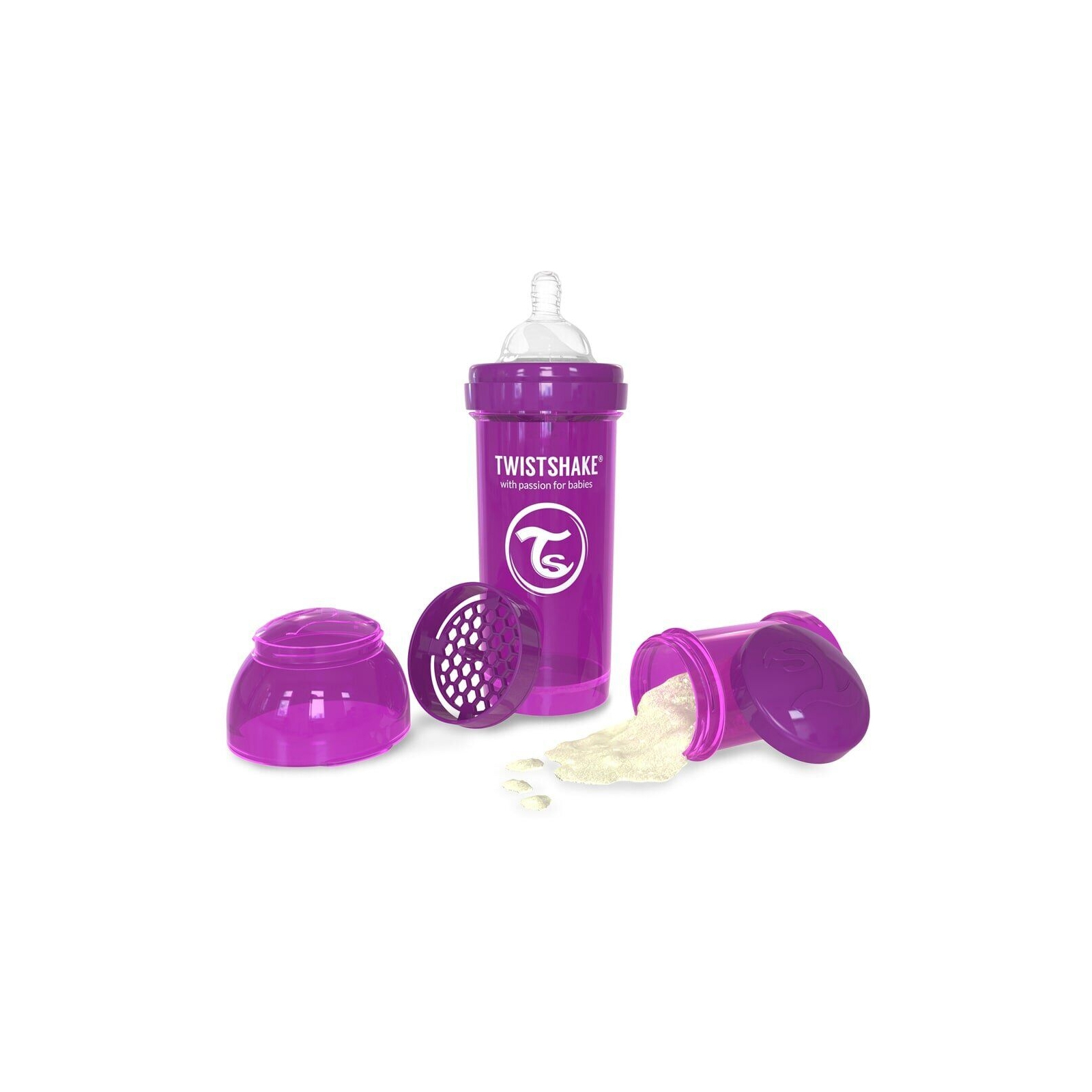 Бутылочка для кормления Twistshake антиколиковая 260 мл, фиолетовая (24856) изображение 3