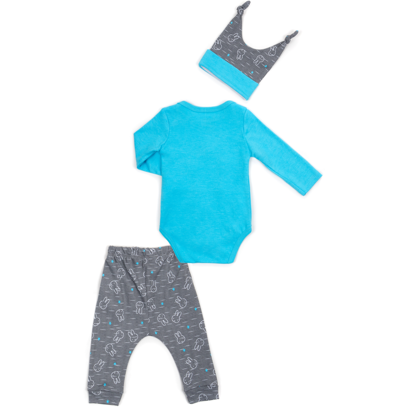 Боди Miniworld со штанишками и шапочкой с зайчиком (15013-74B-blue) изображение 4