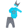 Боди Miniworld со штанишками и шапочкой с зайчиком (15013-74B-blue)