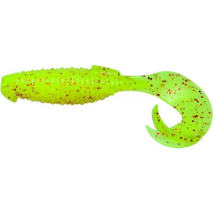 Силикон рыболовный Keitech Flapper Grub 4" (7 шт/упак) ц:pal#01 chartreuseredflake (1551.09.57)