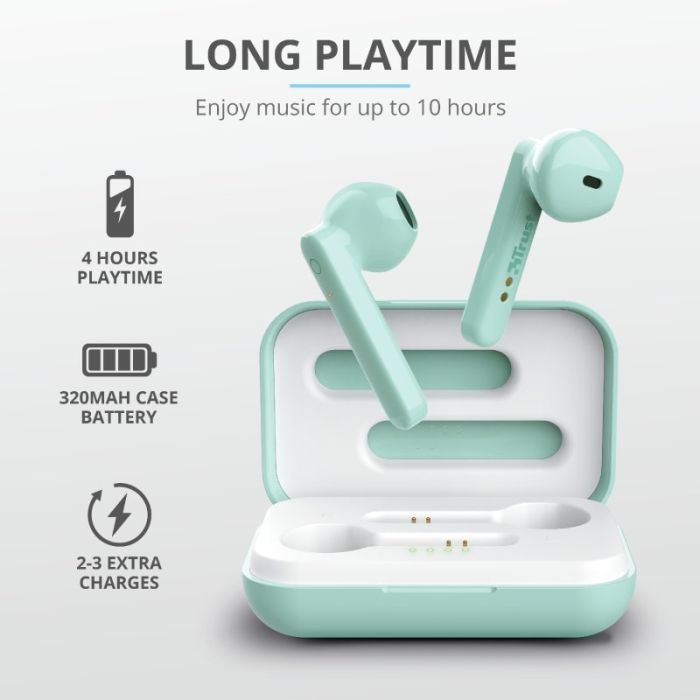 Навушники Trust Primo Touch True Wireless Mic Mint (23781) зображення 11