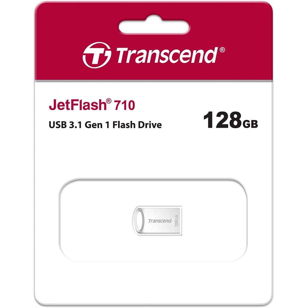 USB флеш накопитель Transcend 128GB JetFlash 710 Silver USB 3.0 (TS128GJF710S) изображение 4