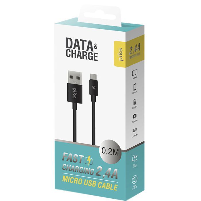 Дата кабель USB 2.0 AM to Micro 5P 0.2m black Piko (1283126493874) изображение 2