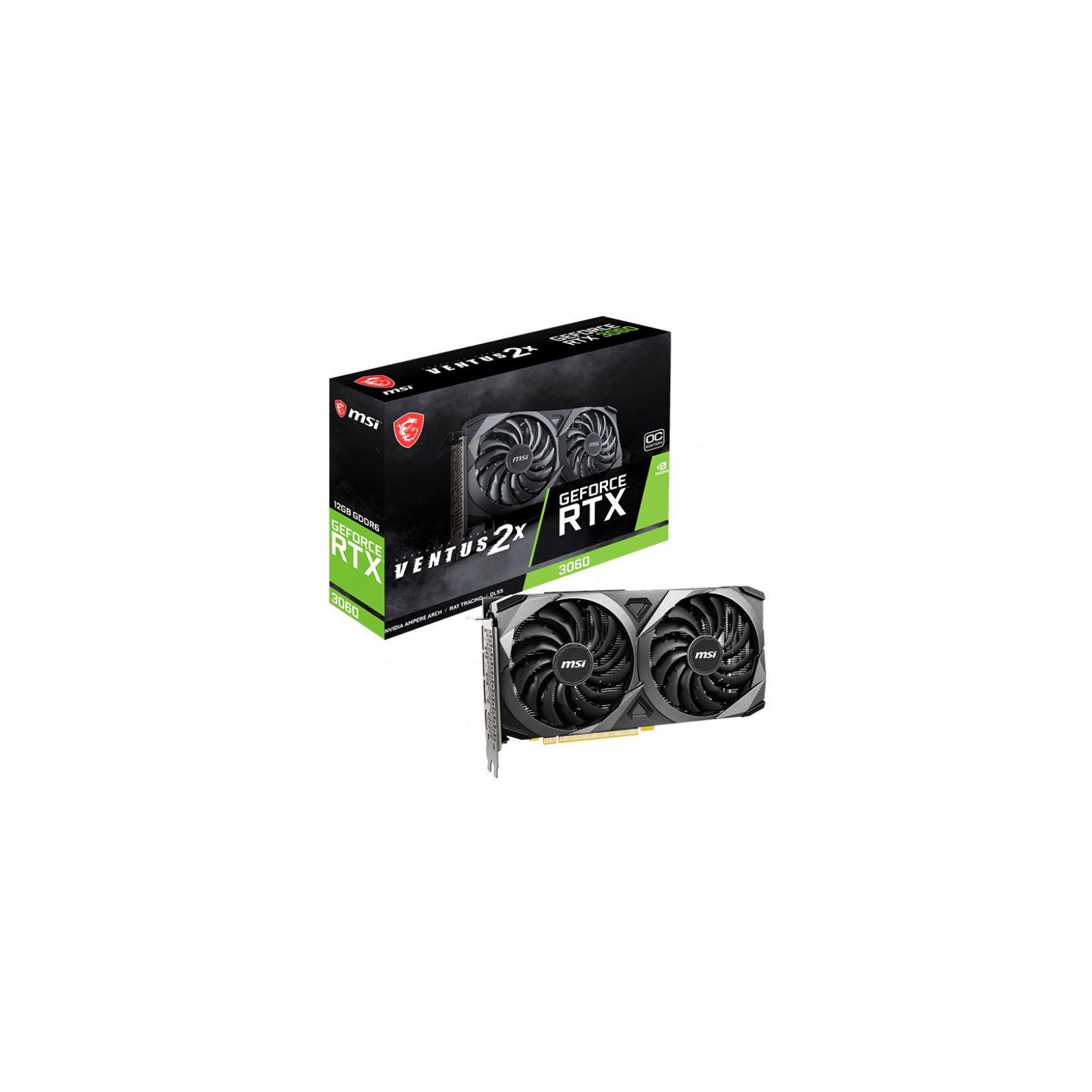 MSI GeForce RTX 3060 Ventus 2X 12GBメモリ Видеокарта MSI PCI-Ex GeForce RTX 3060 Ventus 2X 12G OC 12GB