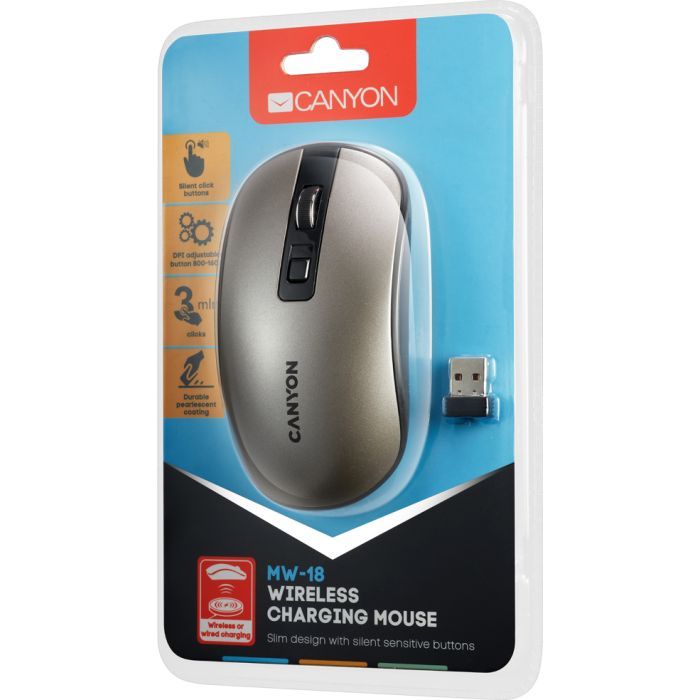 Мышка Canyon MW-18 Wireless Dark Grey (CNS-CMSW18DG) изображение 5