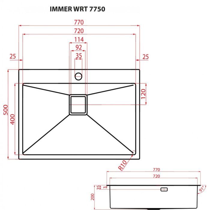 Мойка кухонная Weilor IMMER WRT 7750 изображение 10