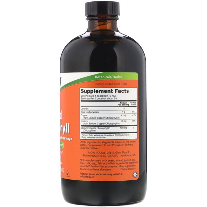Травы Now Foods Жидкий Хлорофилл, Liquid Chlorophyll, мятный вкус, 473 мл. (NOW-0264) изображение 2