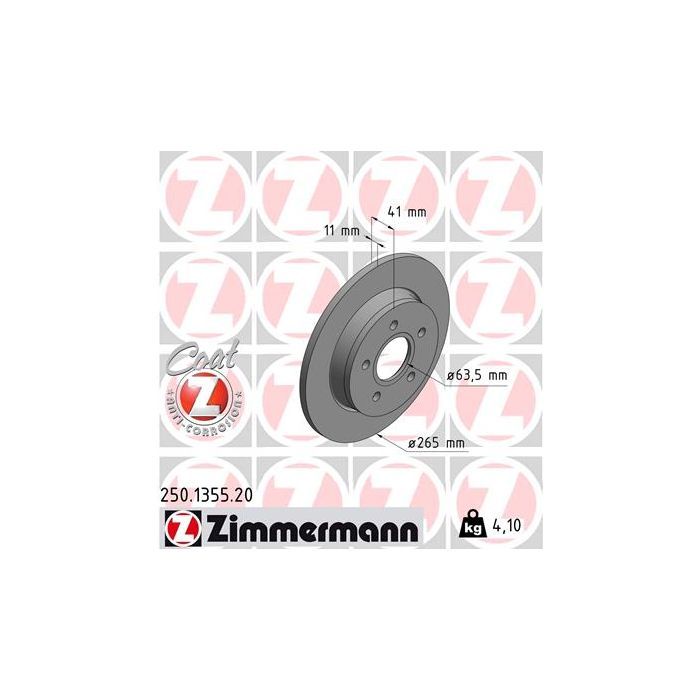Гальмівний диск ZIMMERMANN 250.1355.20