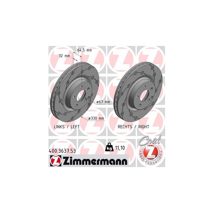 Тормозной диск ZIMMERMANN 400.3637.53