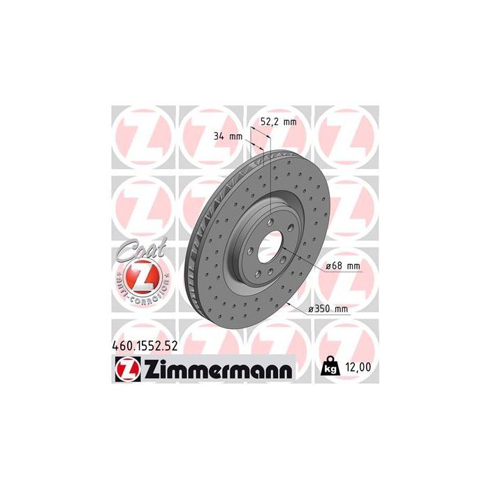 Тормозной диск ZIMMERMANN 460.1552.52