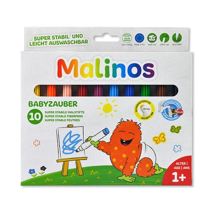 Фломастери Malinos на водній основі Babyzauber для малюків 10 шт (MA-300011)