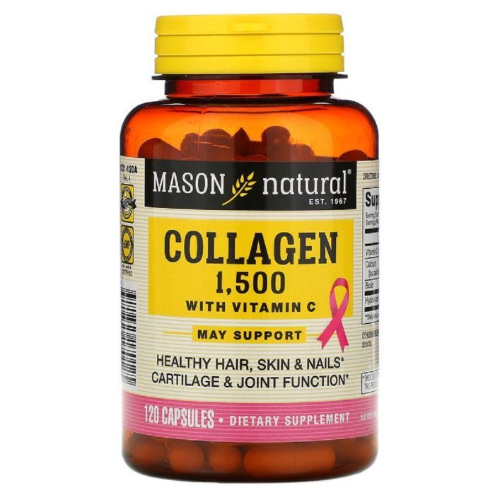 Витаминно-минеральный комплекс Mason Natural Коллаген 1500 мг, Collagen, 120 капсул (MAV-17012)