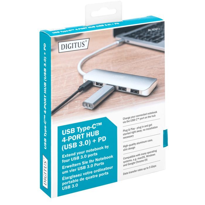 Концентратор Digitus USB Type-C, 4xUSB 3.0 (DA-70242-1) изображение 7