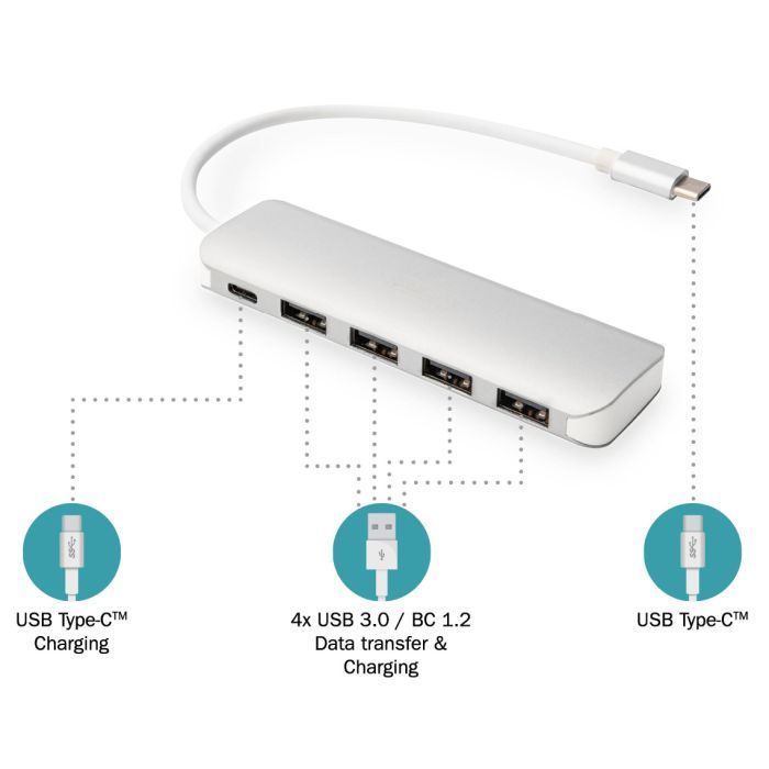 Концентратор Digitus USB Type-C, 4xUSB 3.0 (DA-70242-1) изображение 8