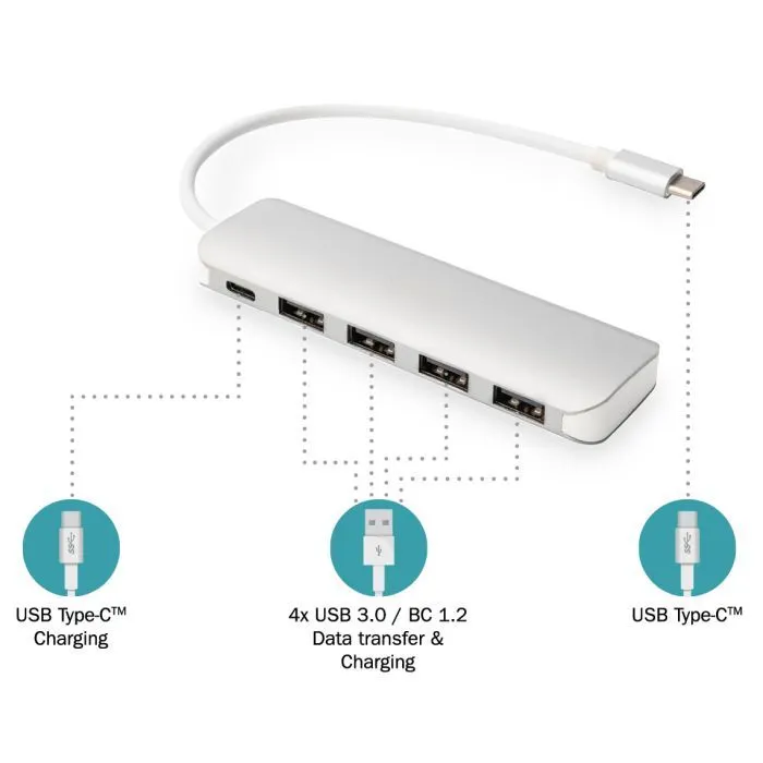 Концентратор Digitus USB Type-C, 4xUSB 3.0 (DA-70242-1) изображение 8