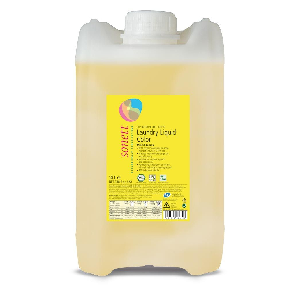 Гель для прання Sonett Органічний Mint&Lemon Концентрат для кольорових тканин 10 л (4007547504127)