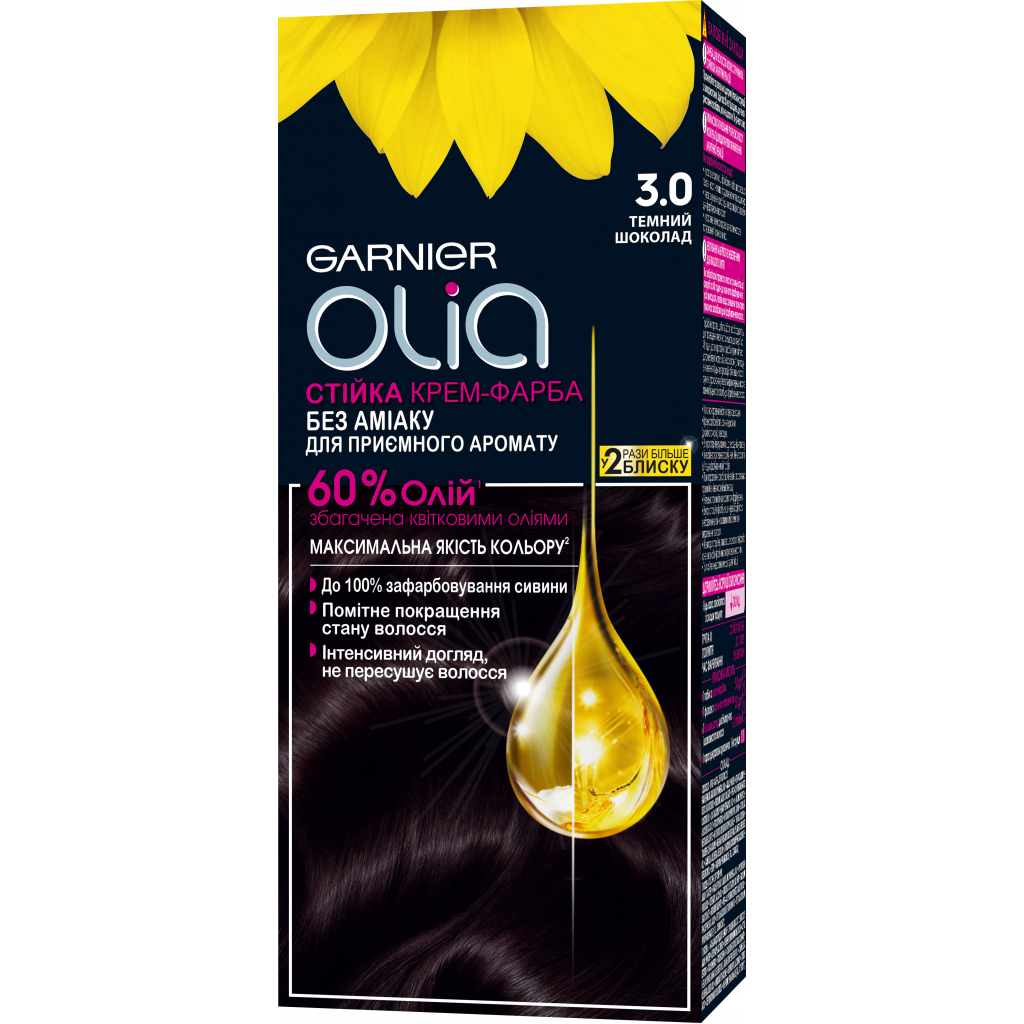 Фарба для волосся Garnier Olia 3.0 Темний шоколад 112 мл (3600542243858)