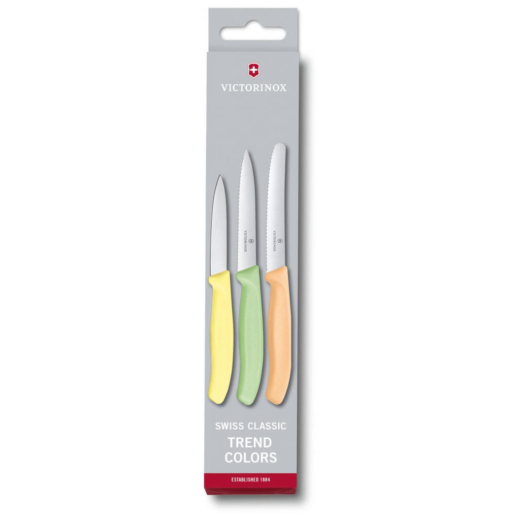 Набір ножів Victorinox SwissClassic Paring Set 3 шт Light Yellow, Green, Orange (6.7116.34L2) (1103328)