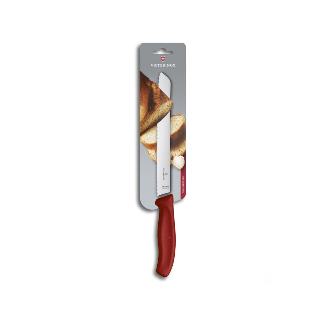 Кухонний ніж Victorinox SwissClassic Bread 21 см Serrated Red (6.8631.21B)