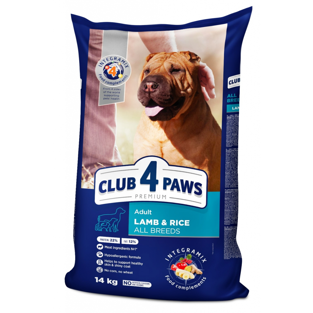 Сухой корм для собак Club 4 Paws Премиум. Ягненок и рис 2 кг (4820083909566)