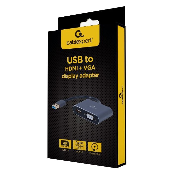Переходник USB-A to HDMI/VGA Cablexpert (A-USB3-HDMIVGA-01) изображение 2