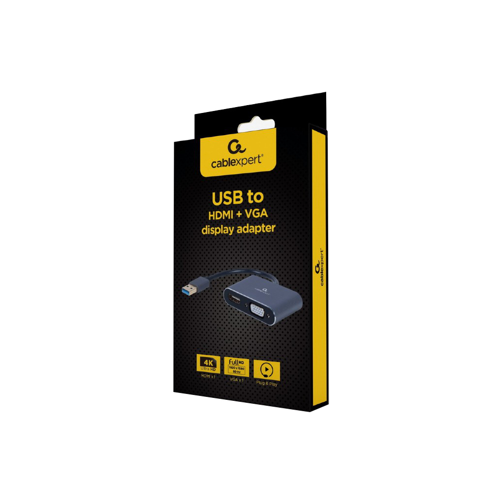 Перехідник USB-A to HDMI/VGA Cablexpert (A-USB3-HDMIVGA-01) зображення 2
