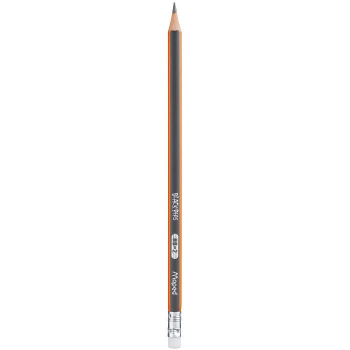 Карандаш графитный Maped BLACK PEPS, 2B, с ластиком (MP.851722)
