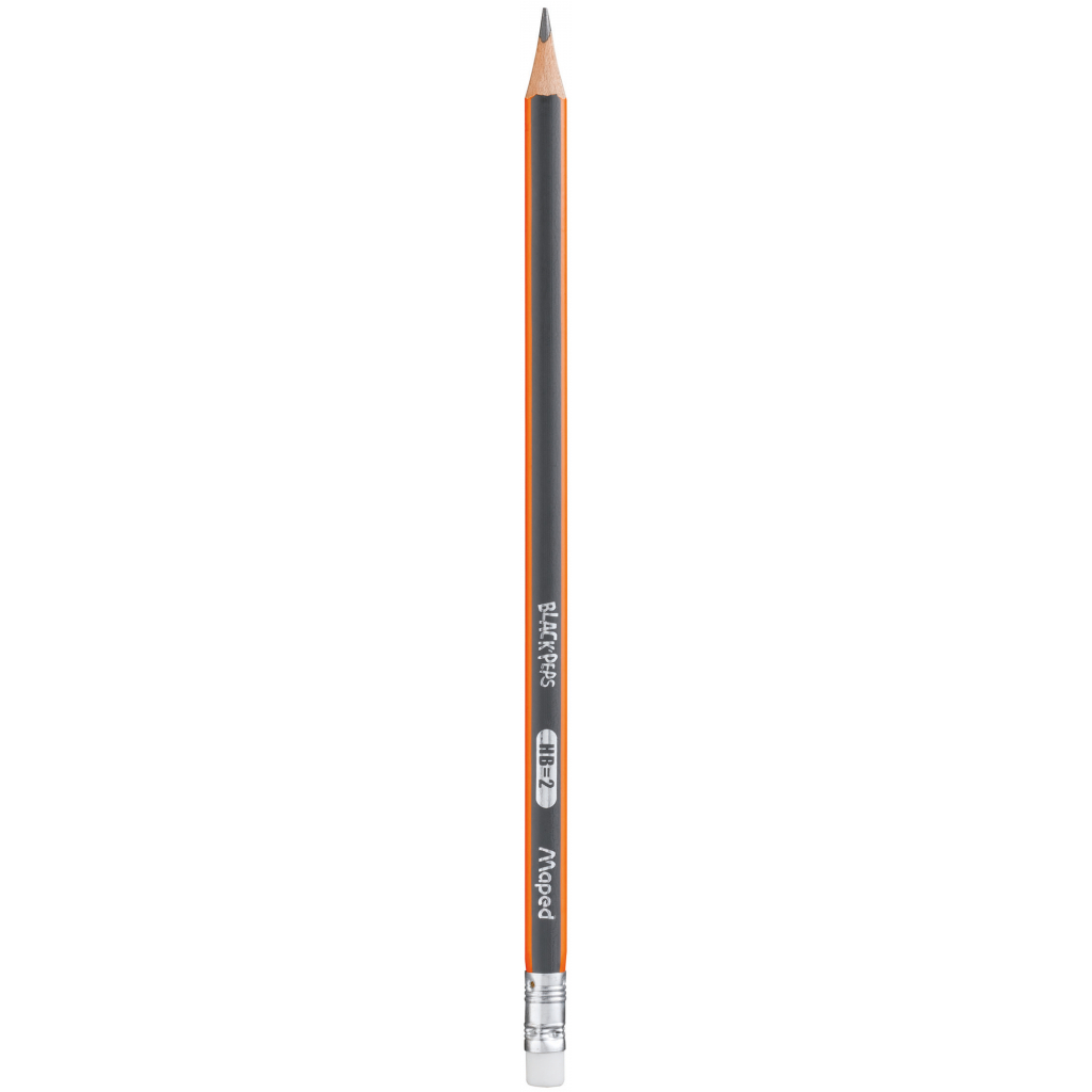Олівець графітний Maped BLACK PEPS, 2B, з ластиком (MP.851722)