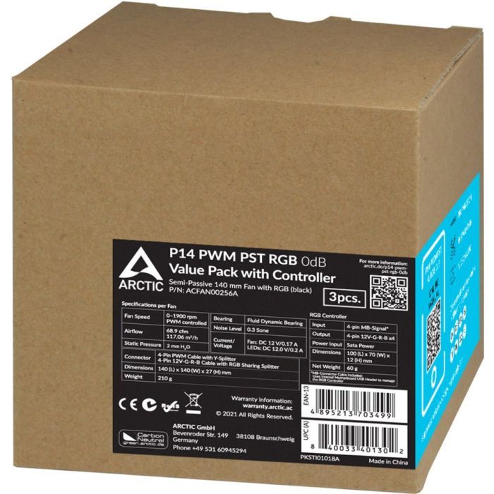 Кулер до корпусу Arctic P14 PWM PST RGB (ACFAN00256A) зображення 5