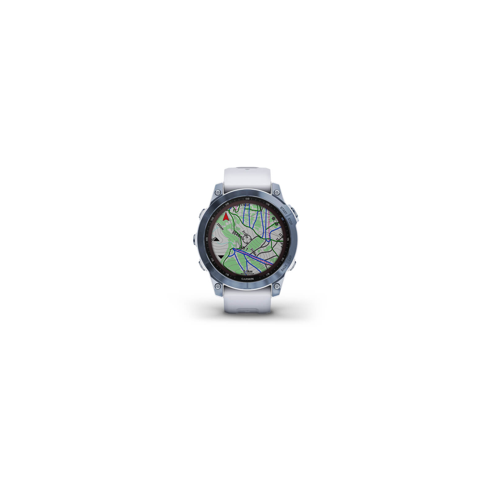 Смарт-часы Garmin fenix 7 Sapph Solar, Mineral Blue Ti w/Whitestone Band, GPS (010-02540-25) изображение 4