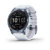 Смарт-часы Garmin fenix 7 Sapph Solar, Mineral Blue Ti w/Whitestone Band, GPS (010-02540-25)