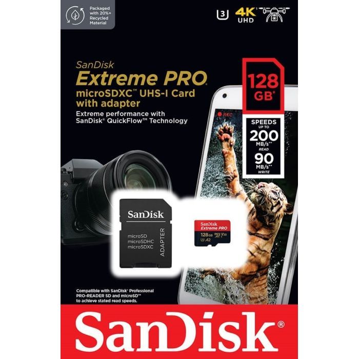 Карта памяти SanDisk 512 GB microSDXC UHS-I U3 Extreme Pro+SD Adapter (SDSQXCD-512G-GN6MA) изображение 5