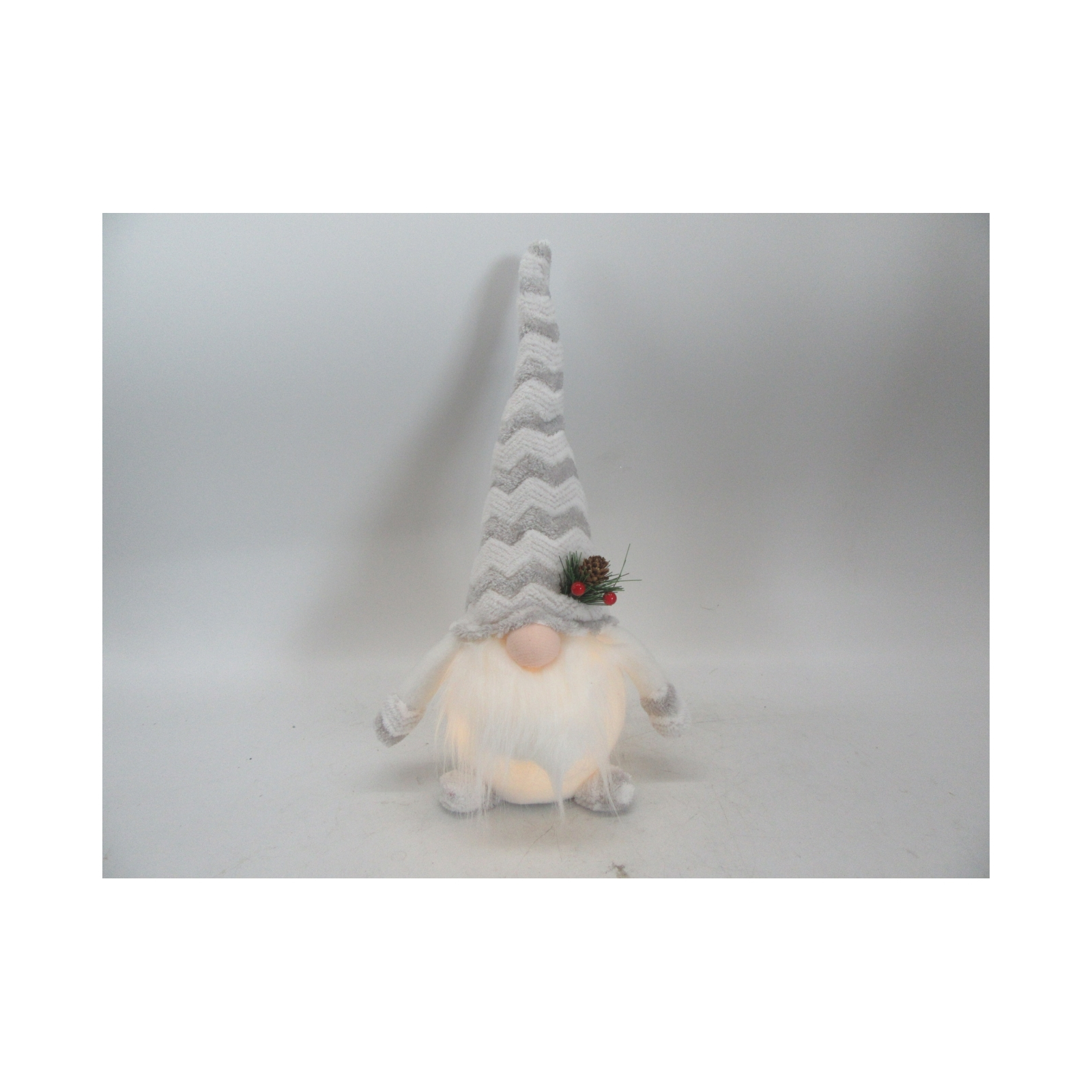 Новогодняя фигурка Novogod`ko Гном белый, 35 см, LED тело (974625)