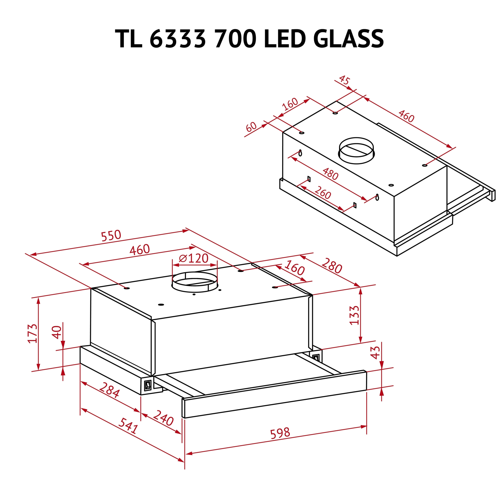 Вытяжка кухонная Perfelli TL 6333 BL 700 LED GLASS изображение 12