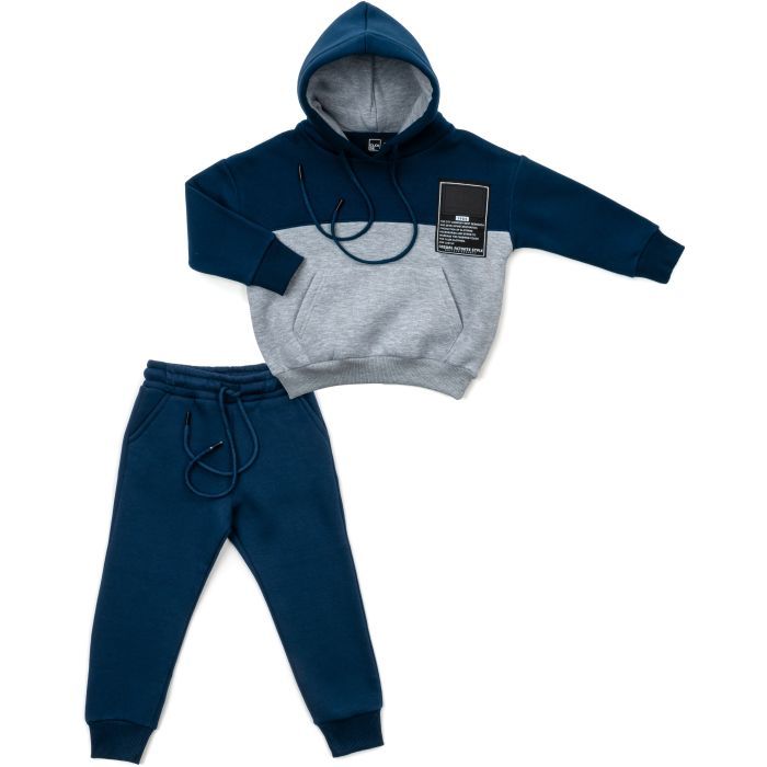 Спортивний костюм дитячий Cloise флісовий з худі (CL0215006-104-blue)