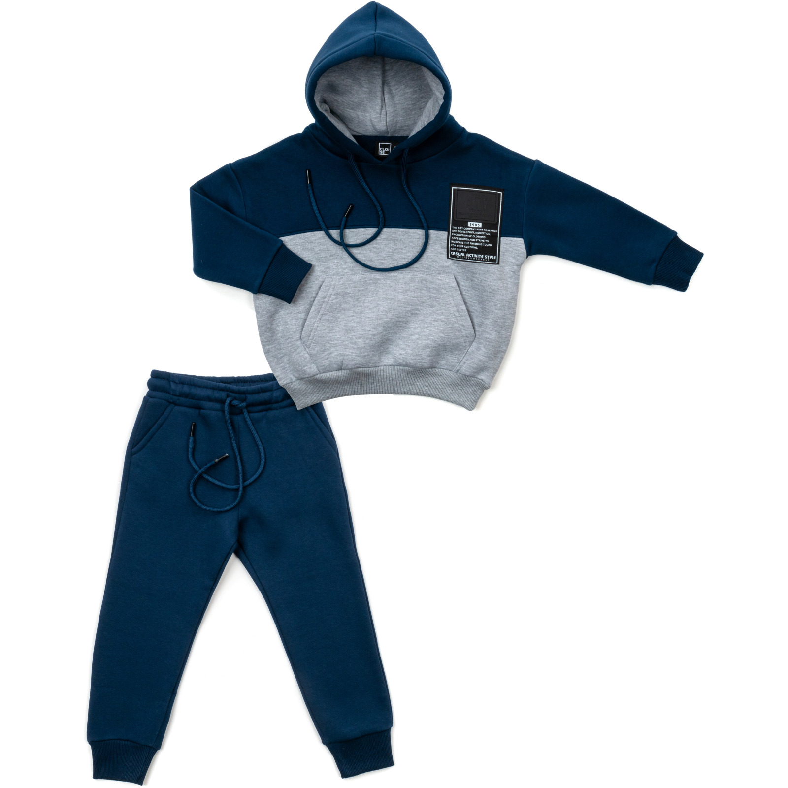 Спортивний костюм Cloise флісовий з худі (CL0215006-128-blue)