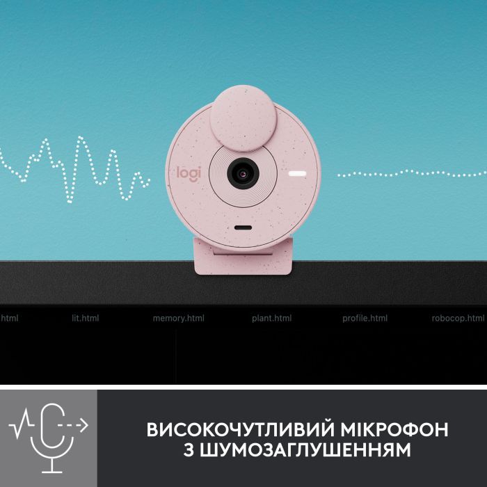 Веб-камера Logitech Brio 300 FHD Rose (960-001448) изображение 4