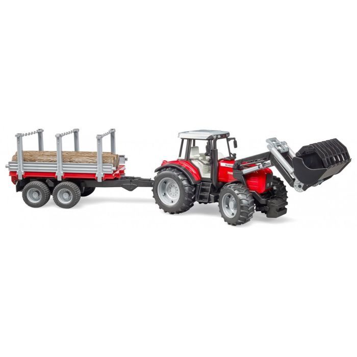 Спецтехника Bruder трактор Massey Ferguson 7480 с погрузчиком и лесным прицепом 1:16 (02046) изображение 2