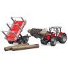 Спецтехника Bruder трактор Massey Ferguson 7480 с погрузчиком и лесным прицепом 1:16 (02046) изображение 3