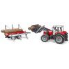 Спецтехника Bruder трактор Massey Ferguson 7480 с погрузчиком и лесным прицепом 1:16 (02046) изображение 4