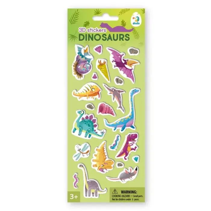 Стікер-наклейка DoDo 3D Динозаврики (300846)