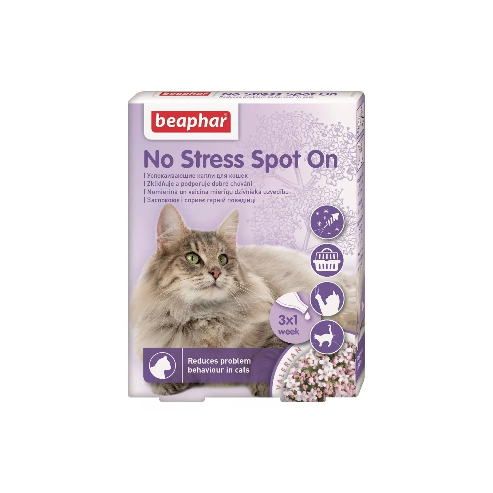 Капли для животных Beaphar No Stress Spot On cat Антистресс 3 пипетки (8711231139132)