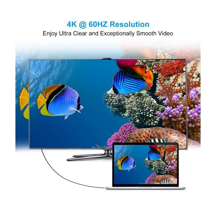 Кабель мультимедійний USB-C to DisplayPort M 1.8m 4K60Hz Choetech (XCP-1801BK) зображення 8