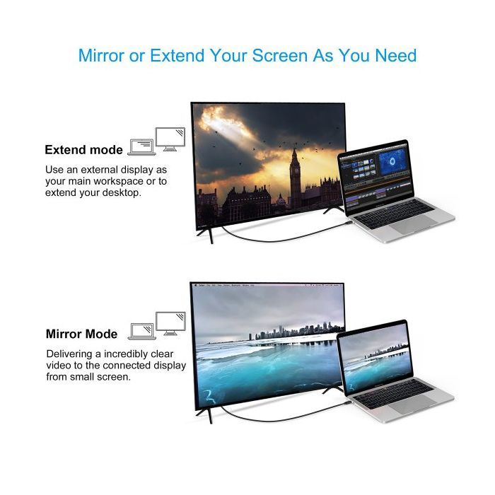 Кабель мультимедійний USB-C to DisplayPort M 1.8m 4K60Hz Choetech (XCP-1801BK) зображення 9