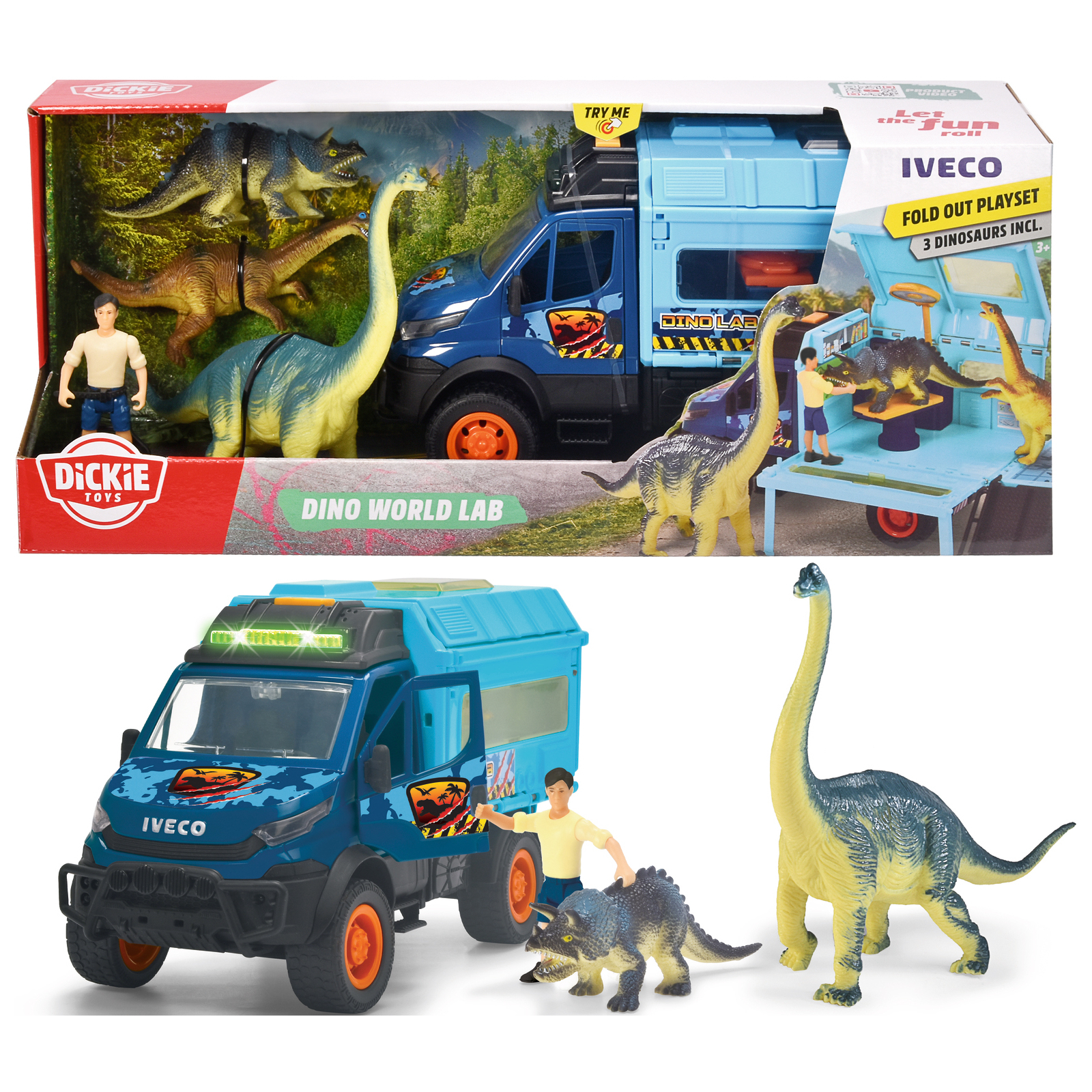 Ігровий набір Dickie Toys Дослідження динозаврів з машиною 28 см, 3 динозаврами та фігуркою (3837025) зображення 10