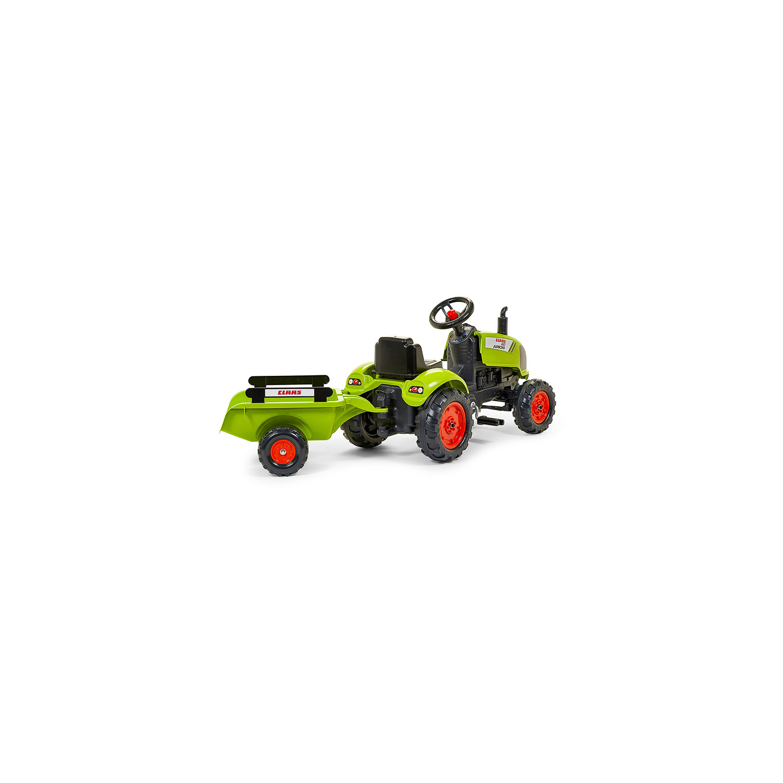 Веломобіль Falk Claas Arion трактор на педалях з причепом Зелений (2041C) зображення 3