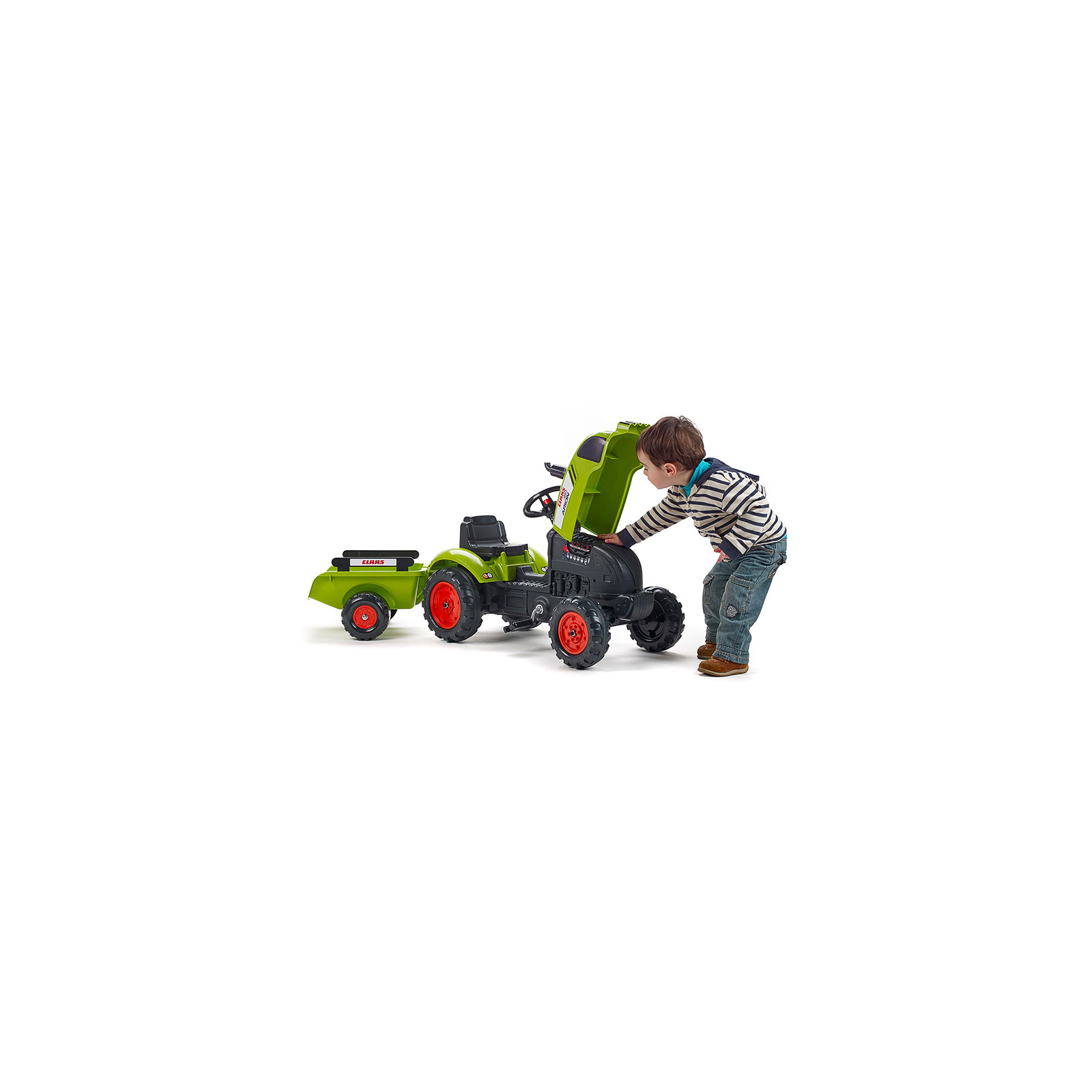 Веломобіль Falk Claas Arion трактор на педалях з причепом Зелений (2041C) зображення 6