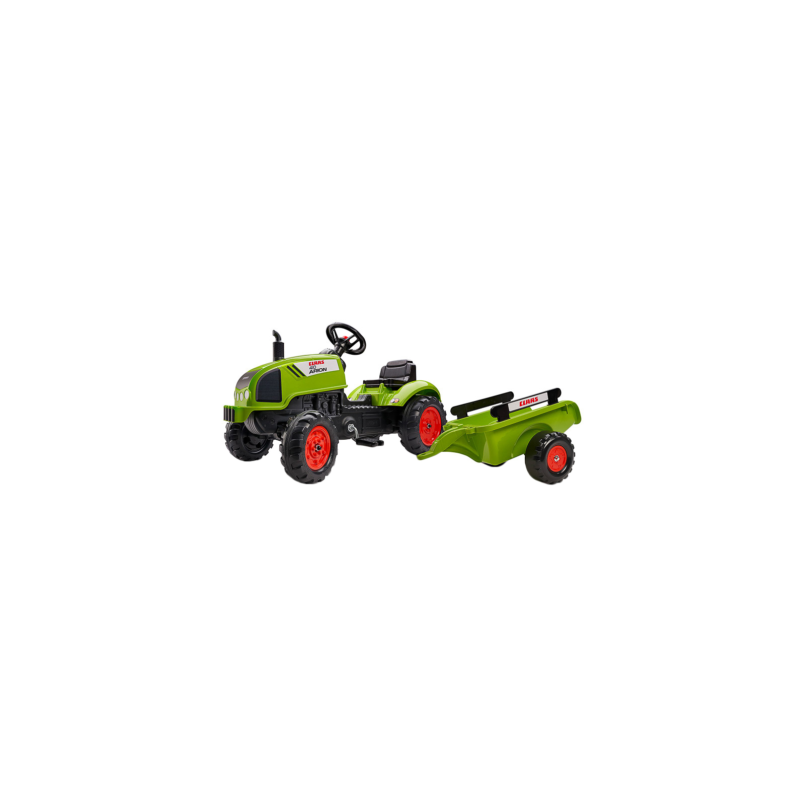 Веломобиль Falk Claas Arion трактор на педалях с прицепом Зеленый (2041C)