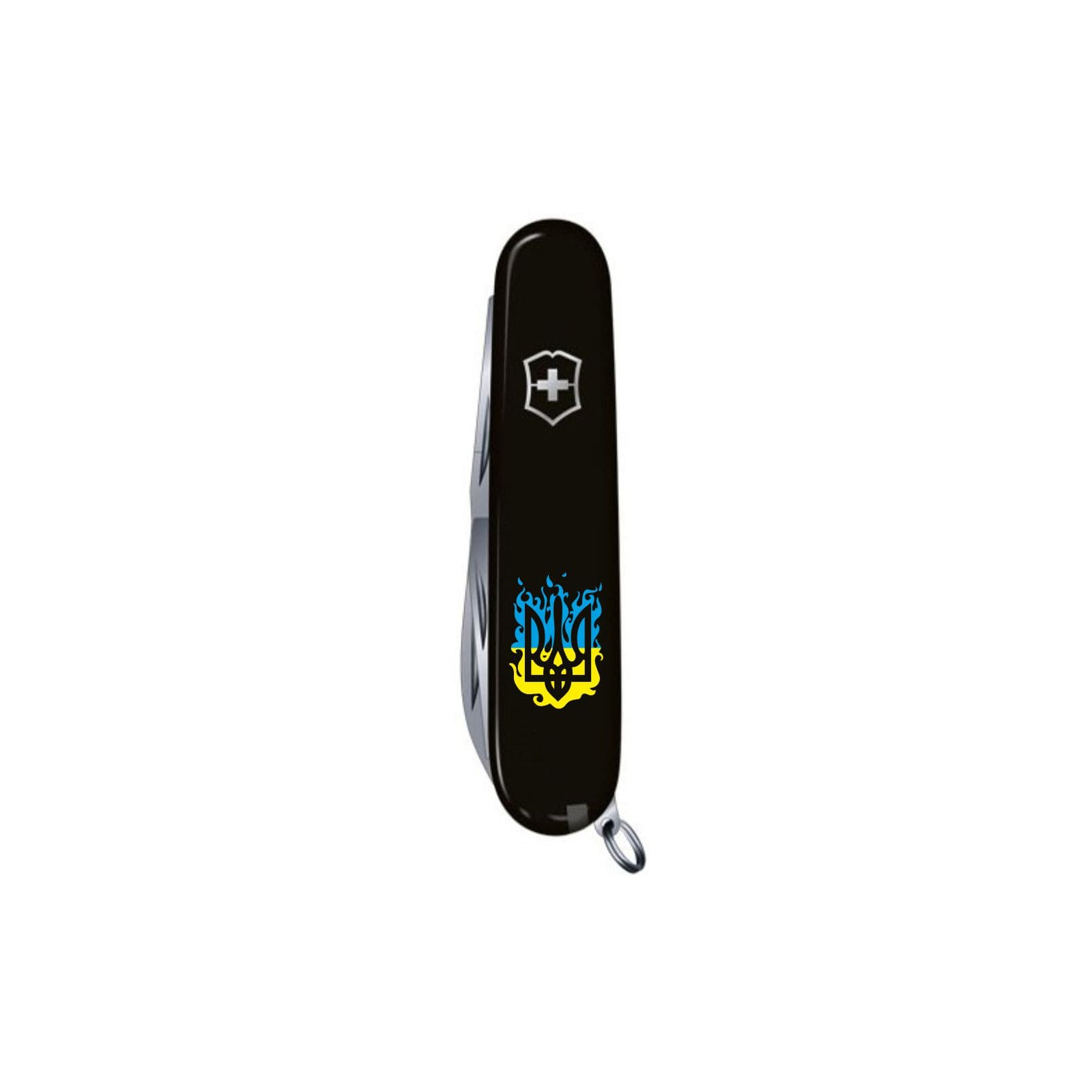Нож Victorinox Climber Ukraine Black "Вогняний Тризуб" (1.3703.3_T0316u) изображение 5