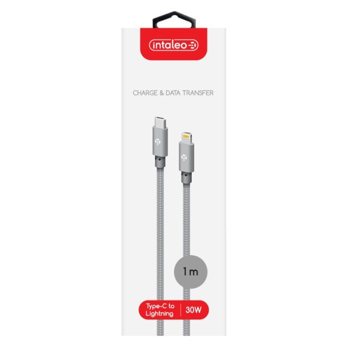 Дата кабель USB-C to Lightning 1.0m CBGNYTL1 30W Grey Intaleo (1283126559587) изображение 4
